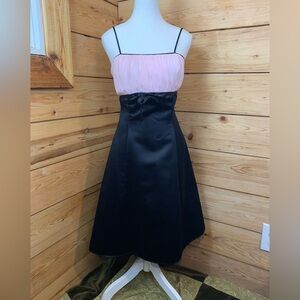 Jessica A line Pink Black Dress Fit Flare Coquette Feminine Prom Size 6 Classsic